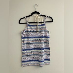 High Neck Spaghetti Strap Camisole with Halter Detail Bandana Ditsy Print NWOT